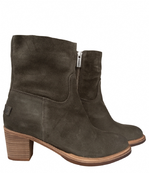 Shabbies  Ankle Boot Midi Suede dark olive